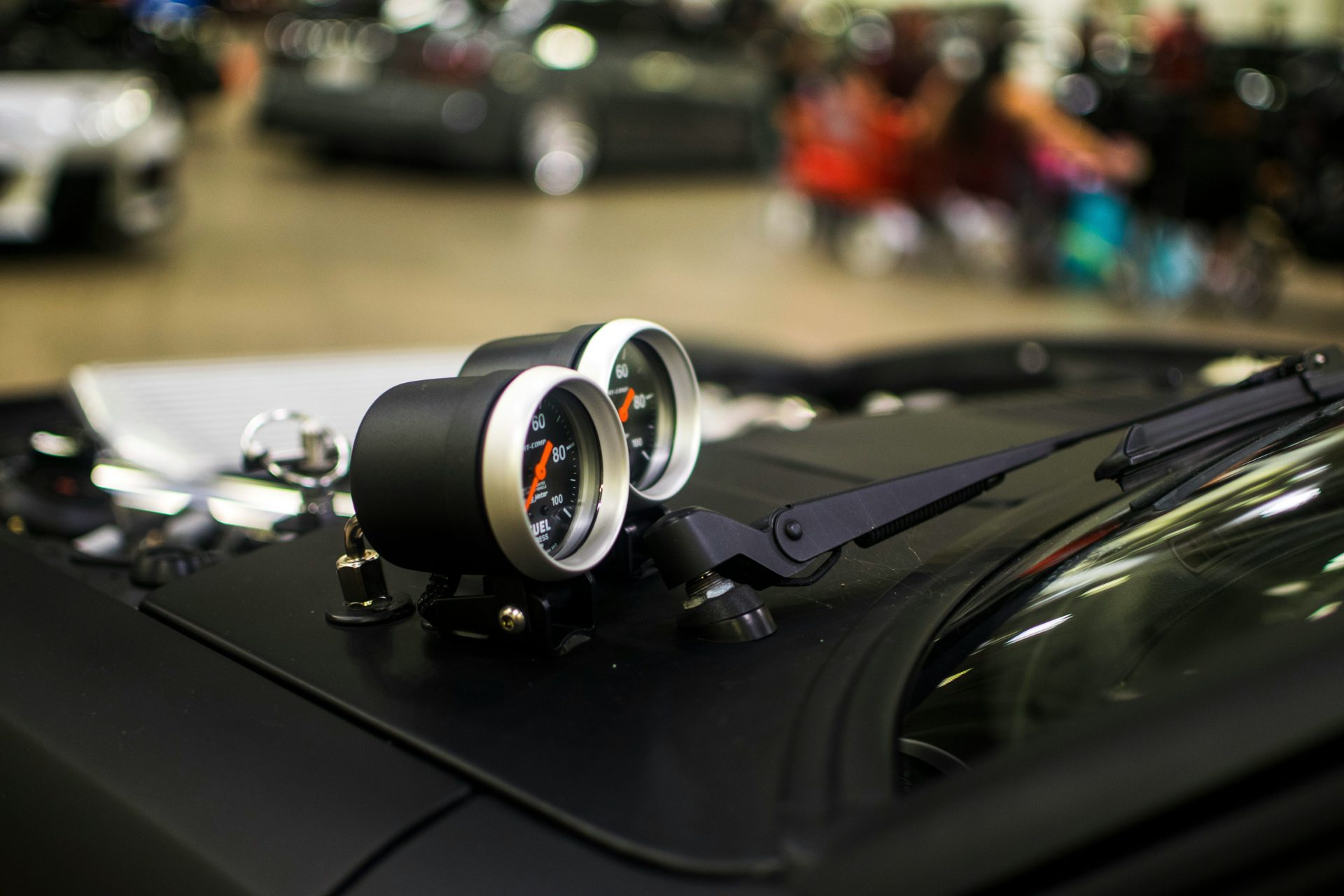 a close up of a car dashboard with a speedometer